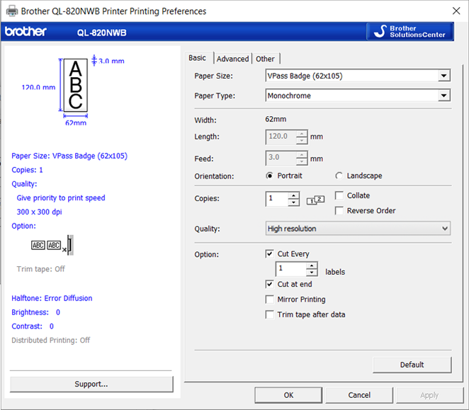 Printer Setup Windows Print App VPass